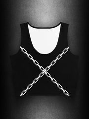 DARK TECHNO All Over Crop Tank Top