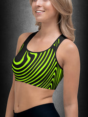 NEON-GREEN WAWES Dance Bra