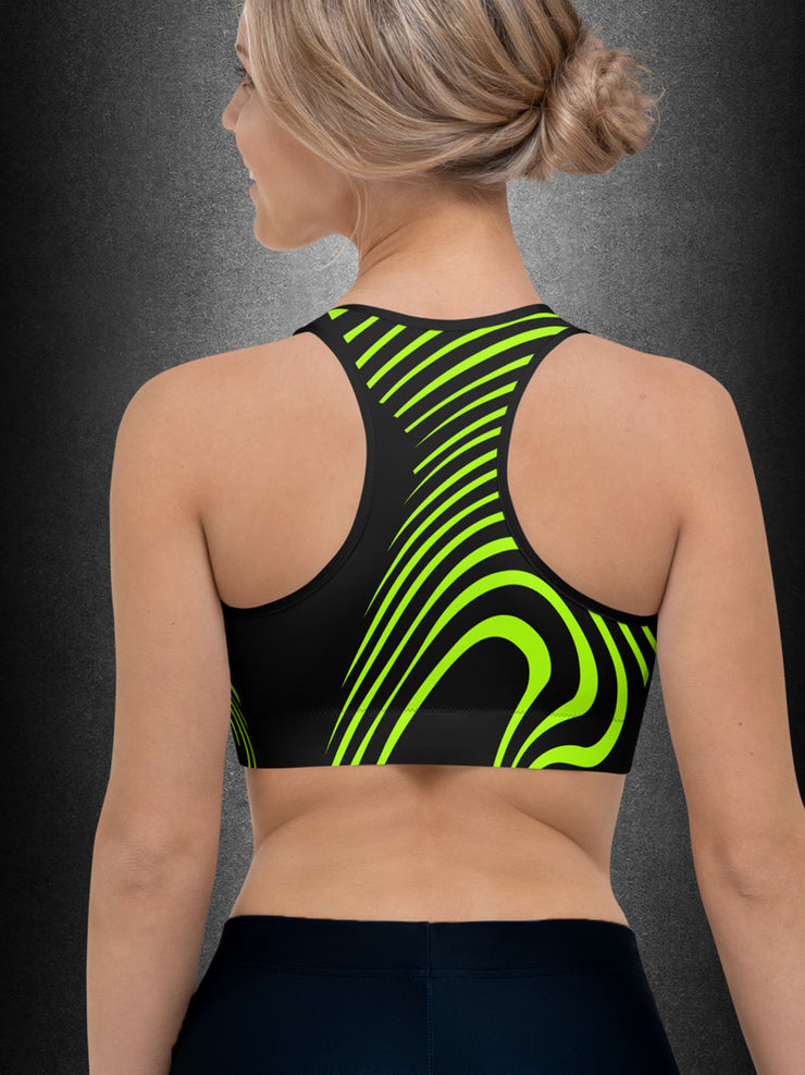 NEON-GREEN WAWES Dance Bra