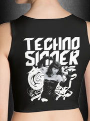 TECHNO SINNER All Over Crop Tank Top